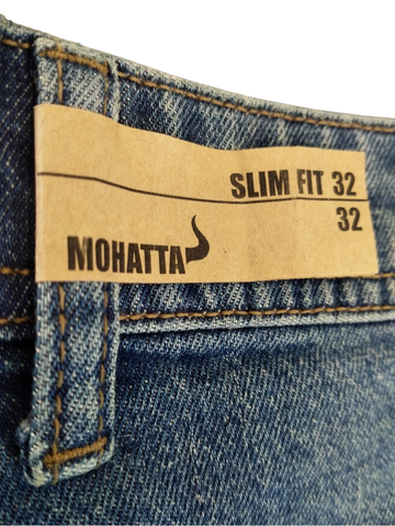 MOHATTA Men's Slim Fit 05 Pockets Recycled Cotton Sustainable Denim Jean