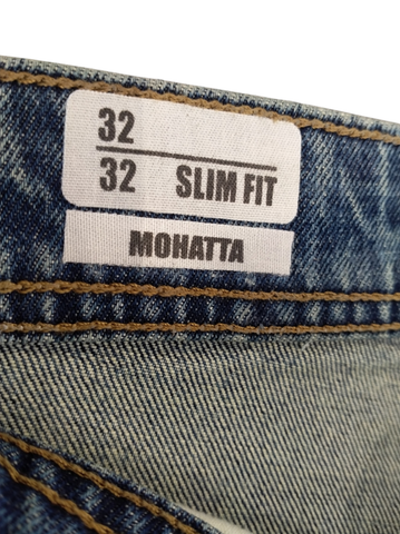 MOHATTA Men's Slim Fit 05 Pockets Recycled Cotton Sustainable Denim Jean