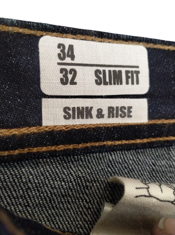 SINK & RISE Men’s Slim Fit 05 Pockets Recycled Cotton, Sustainable Denim Jean