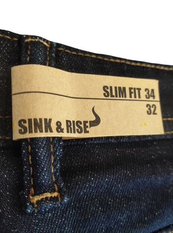 SINK & RISE Men’s Slim Fit 05 Pockets Recycled Cotton, Sustainable Denim Jean