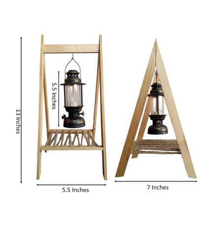 HAND CRAFTED INTERIOR DECORATIVE WOODEN FRAME CANDLE, LANTERN LAMP