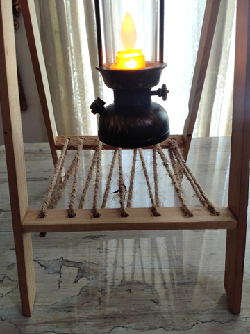 HAND CRAFTED INTERIOR DECORATIVE WOODEN FRAME CANDLE, LANTERN LAMP