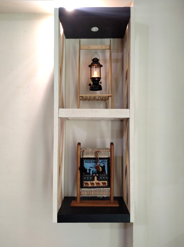HAND CRAFTED INTERIOR DECORATIVE WOODEN FRAME CANDLE, LANTERN LAMP