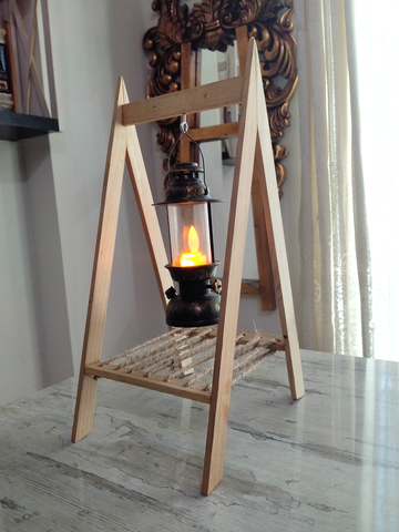 HAND CRAFTED INTERIOR DECORATIVE WOODEN FRAME CANDLE, LANTERN LAMP
