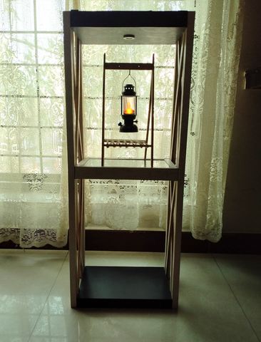 HAND CRAFTED INTERIOR DECORATIVE WOODEN FRAME CANDLE, LANTERN LAMP