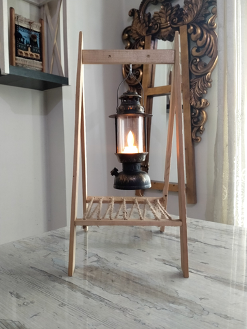 HAND CRAFTED INTERIOR DECORATIVE WOODEN FRAME CANDLE, LANTERN LAMP