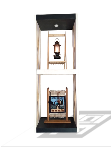 HAND CRAFTED INTERIOR DECORATIVE WOODEN FRAME CANDLE, LANTERN LAMP